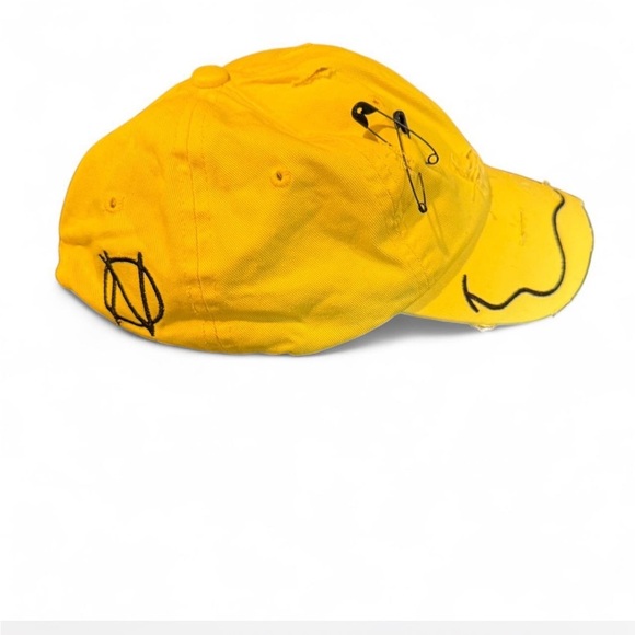 Bright Yellow Smiley Face Streetwear Hat New - Picture 2 of 5